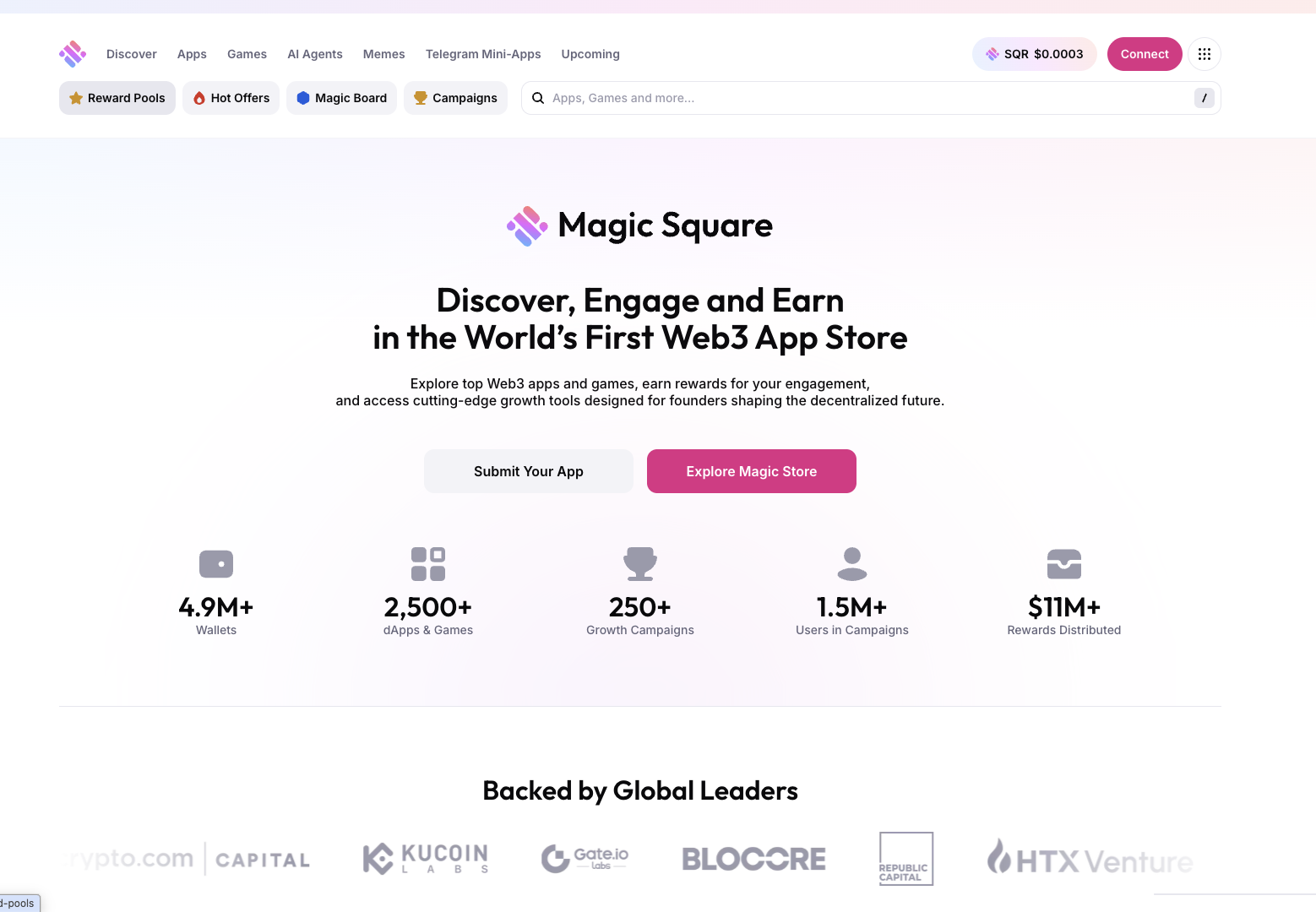 Magic Square — Launchpad — dApp — Early-stage crypto project launches
